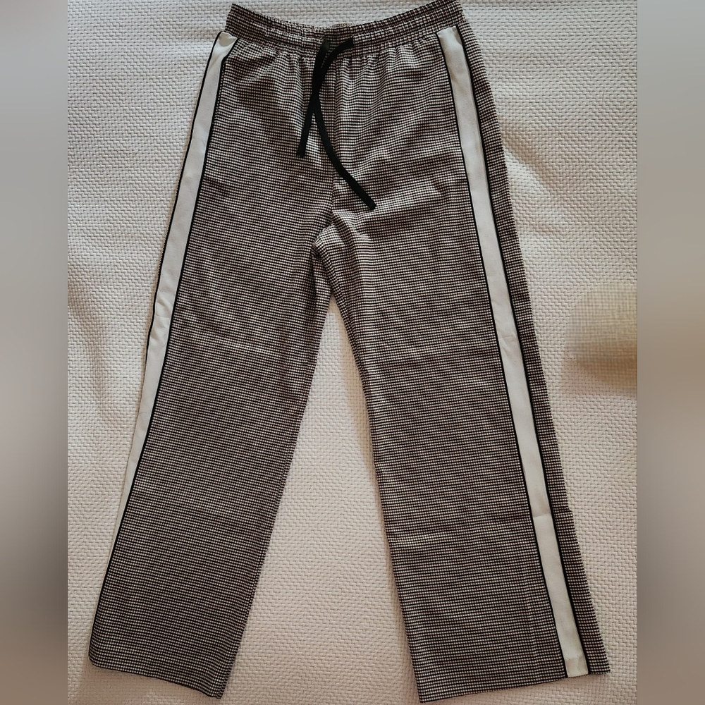 NWT Maje H18 PARMINA Pantalon Carreaux checked track pants - sz 3 (US 10/large)